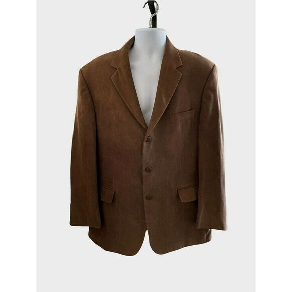 𝅺ANDREW Fezza Men's Blazer 44 R Sport Coat 3 Button Brown Fine Wale Corduroy - Picture 1 of 10